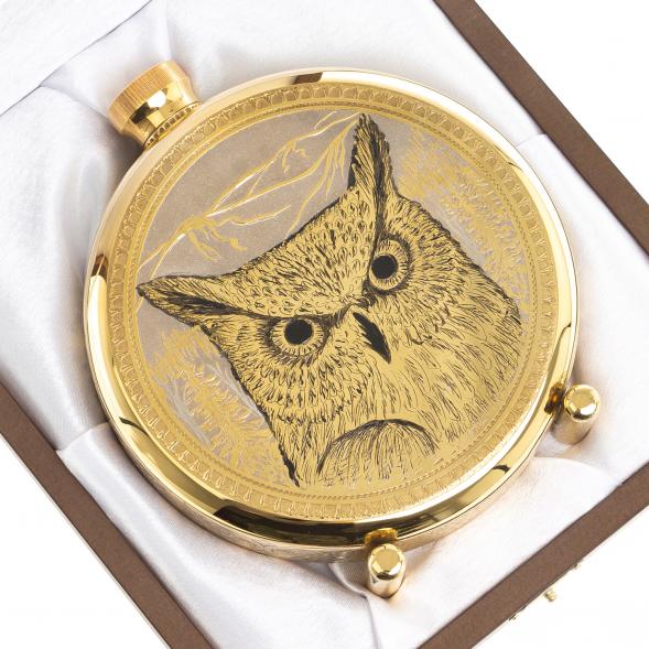 Фляжка с гравюрой &amp;quot;Филин&amp;quot; Златоуст 123487