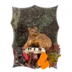 Магнит "Медведь с березой" змеевик