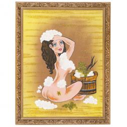 Картина &amp;quot;Банька&amp;quot; багет 36х46 см из каменной крошки