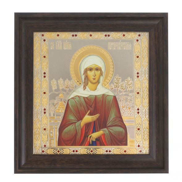 Икона &amp;quot;Ксения Петербуржская&amp;quot; багет 22,5х23,5х2 см Златоуст 128014