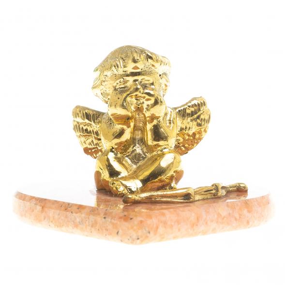 Статуэтка из бронзы на подставке из мрамора &amp;quot;Ангел на сердце&amp;quot; 120029