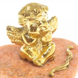 Статуэтка из бронзы на подставке из мрамора "Ангел на сердце"