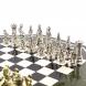 Шахматный столик из камня &amp;quot;Средневековые рыцари&amp;quot; фигуры металлические 