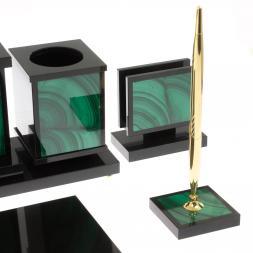 Настольный набор &amp;quot;Орел&amp;quot; из малахита