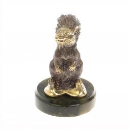 Статуэтка из бронзы &amp;quot;Белочка&amp;quot; на нефрите