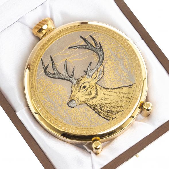 Фляжка с гравюрой &amp;quot;Олень&amp;quot; Златоуст 123488