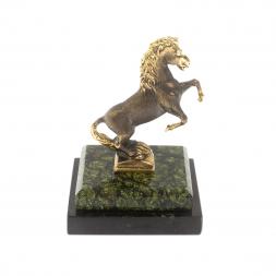 Бронзовая статуэтка "Лошадка" змеевик