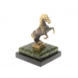 Бронзовая статуэтка "Лошадка" змеевик