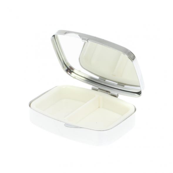 Таблетница на 2 отделения змеевик с ящерицей цвет серебро 127228