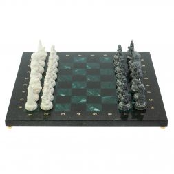 Шахматы &amp;quot;Северные народы&amp;quot; 40х40 см змеевик