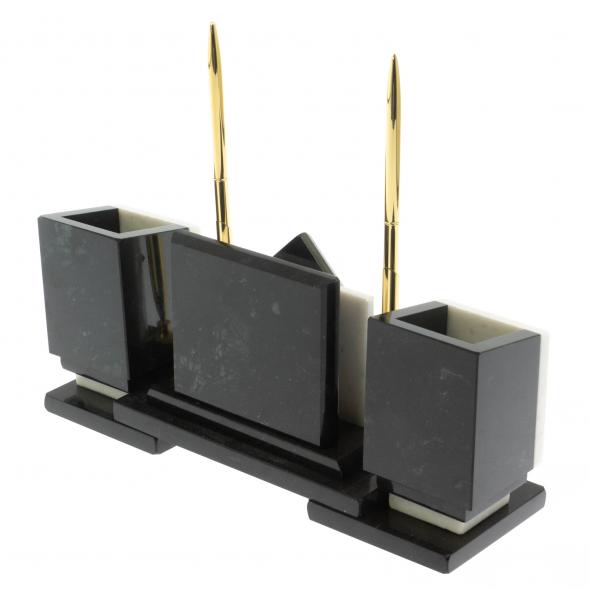 Настольный набор &amp;quot;Офисный&amp;quot; из мрамора с часами 129431