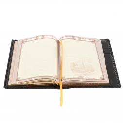 Ежедневник &amp;quot;Герб России&amp;quot; А5 обложка из черной кожи Златоуст