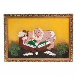 Картина из каменной крошки "Банька бильярд" багет 49х69 см