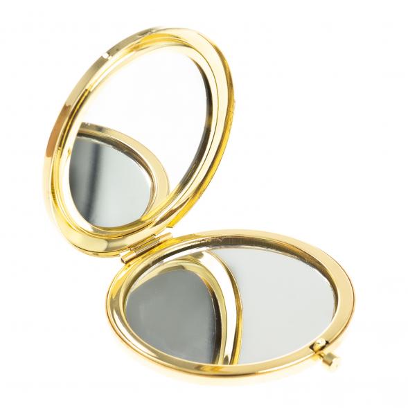 Зеркало круглое из камня лабрадор цвет золото 122780