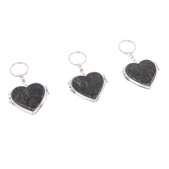 Складное зеркало брелок актинолит Сердце 126618