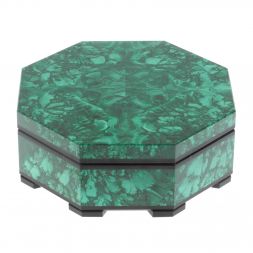 Шкатулка из малахита &amp;quot;Восьмигранная&amp;quot; 13,5х13,5х5,5 см