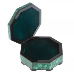 Шкатулка из малахита &amp;quot;Восьмигранная&amp;quot; 13,5х13,5х5,5 см