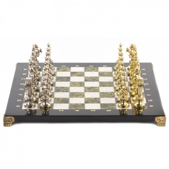 Шахматы &amp;quot;Ренессанс&amp;quot; доска 36х36 см мрамор змеевик фигуры цвет золото / серебро 119409
