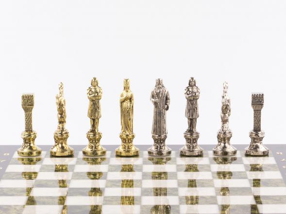 Шахматы &amp;quot;Ренессанс&amp;quot; доска 36х36 см мрамор змеевик фигуры цвет золото / серебро 119409