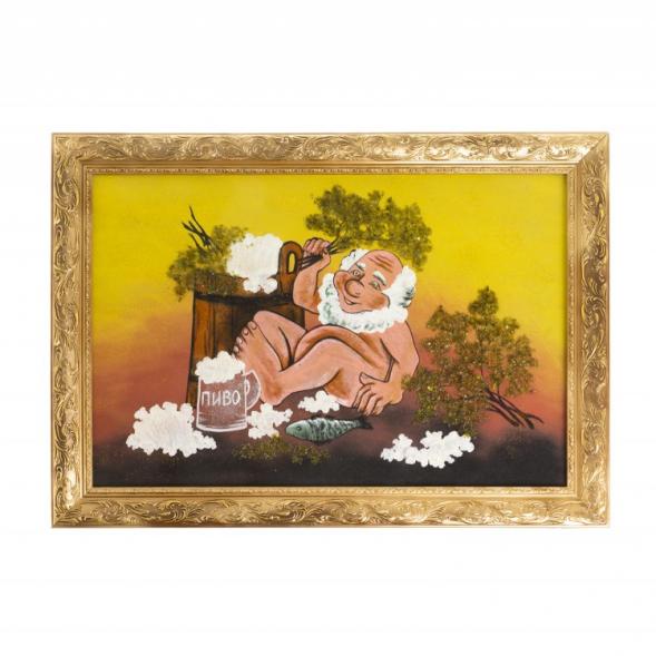 Картина из каменной крошки &amp;quot;Банька&amp;quot; багет 49х69 см 122564