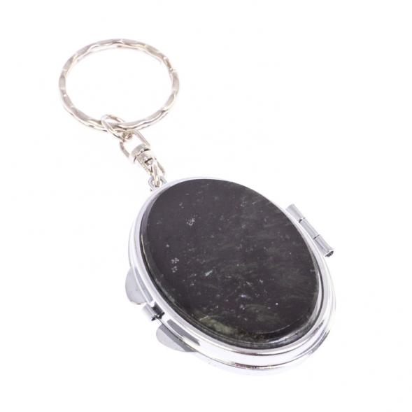 Складное зеркало брелок актинолит овальное 126619