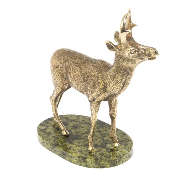Статуэтка из бронзы &amp;quot;Лесная коза&amp;quot; змеевик 126923