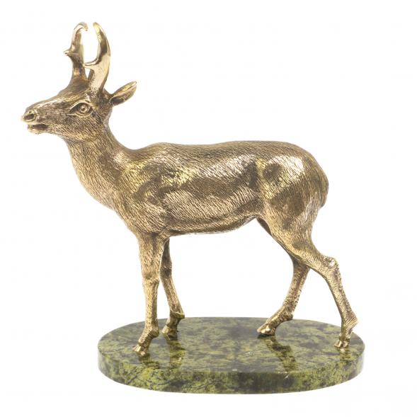 Статуэтка из бронзы &amp;quot;Лесная коза&amp;quot; змеевик 126923