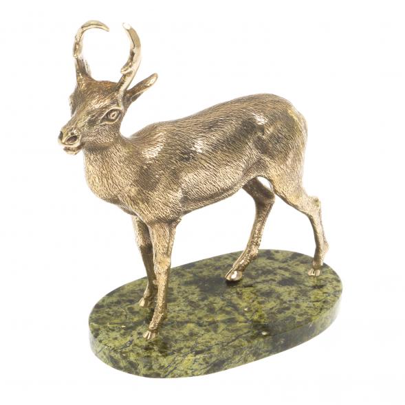 Статуэтка из бронзы &amp;quot;Лесная коза&amp;quot; змеевик 126923