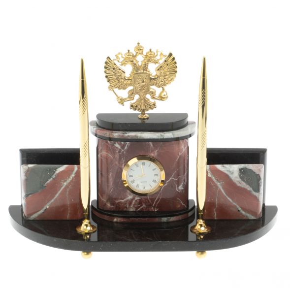 Письменный набор с визитницами &amp;quot;Герб РФ&amp;quot; креноид 127312