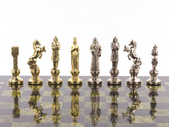 Шахматы &amp;quot;Ренессанс&amp;quot; доска 36х36 см змеевик фигуры цвет золото / серебро 119410
