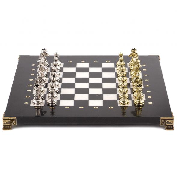 Шахматы турнирные &amp;quot;Стаунтон&amp;quot; 28х28 см из мрамора и металла 120760