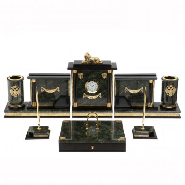 Письменный настольный набор &amp;quot;Лев&amp;quot; из змеевика 130039