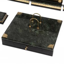 Письменный настольный набор "Лев" из змеевика