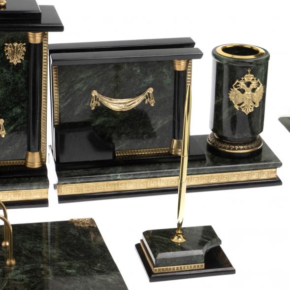 Письменный настольный набор &amp;quot;Лев&amp;quot; из змеевика 130039