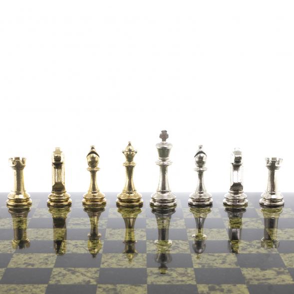 Шахматы турнирные &amp;quot;Стаунтон&amp;quot; доска 40х40 см камень змеевик 124515