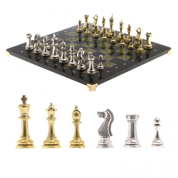 Шахматы турнирные &amp;quot;Стаунтон&amp;quot; доска 40х40 см камень змеевик 124515