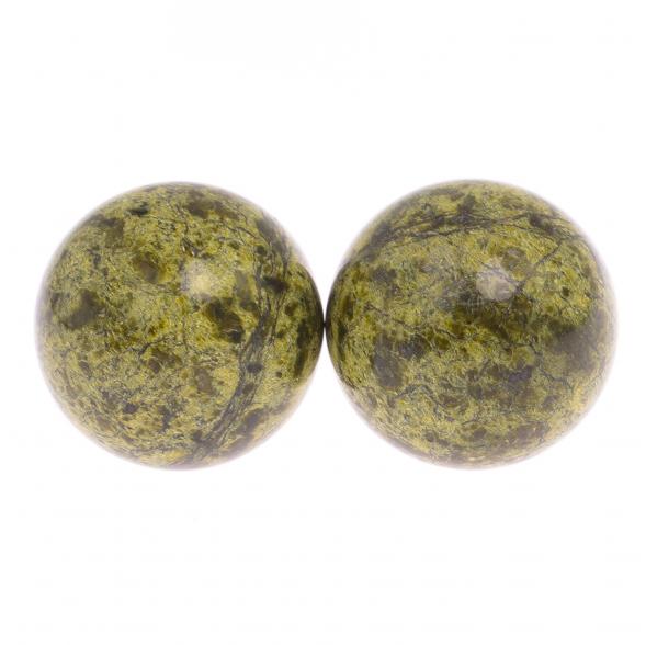 Шары для массажа 4,5 см 2 шт из светлого змеевика 125168