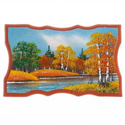 Панно прямоугольное "Осень" 18х12 см каменная крошка