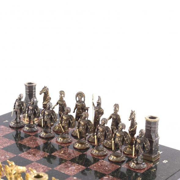 Шахматы с бронзовыми фигурами &amp;quot;Спарта&amp;quot; камень креноид 40х40 см 121350