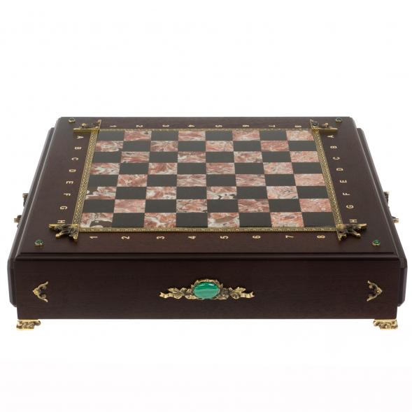 Шахматный ларец &amp;quot;Богатыри&amp;quot; бронза креноид 130040