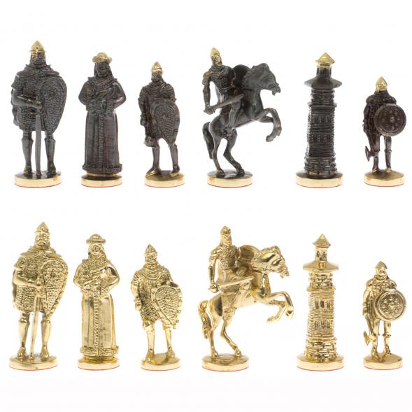Шахматный ларец &amp;quot;Богатыри&amp;quot; бронза креноид 130040