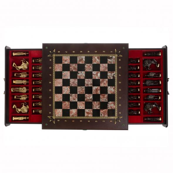 Шахматный ларец &amp;quot;Богатыри&amp;quot; бронза креноид 130040