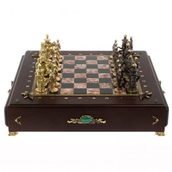 Шахматный ларец &amp;quot;Богатыри&amp;quot; бронза креноид 130040