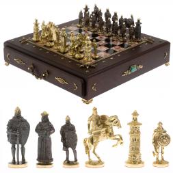 Шахматный ларец &amp;quot;Богатыри&amp;quot; бронза креноид