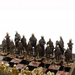 Шахматный ларец &amp;quot;Богатыри&amp;quot; бронза креноид