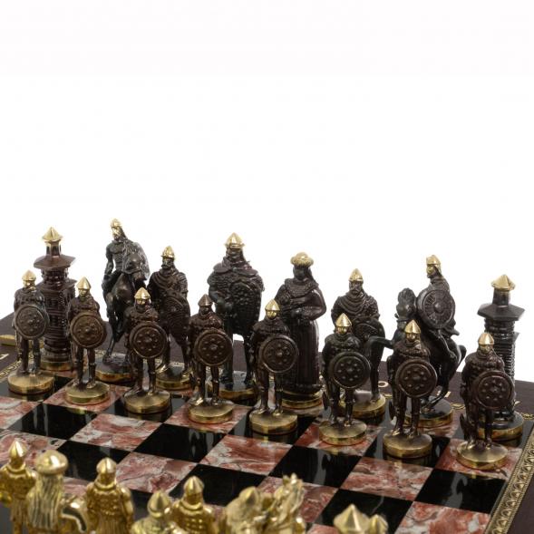 Шахматный ларец &amp;quot;Богатыри&amp;quot; бронза креноид 130040