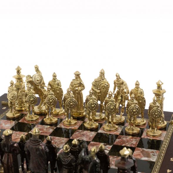 Шахматный ларец &amp;quot;Богатыри&amp;quot; бронза креноид 130040