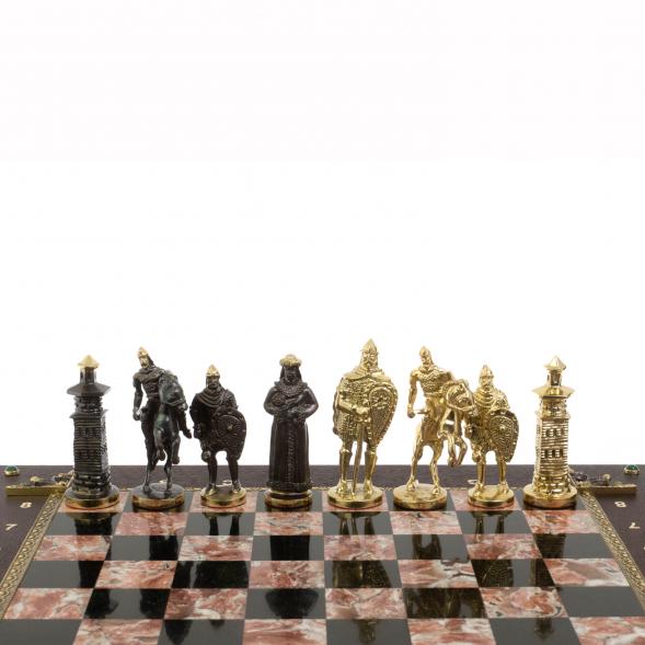 Шахматный ларец &amp;quot;Богатыри&amp;quot; бронза креноид 130040
