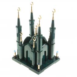 Часы &amp;quot;Мечеть&amp;quot; камень змеевик малая