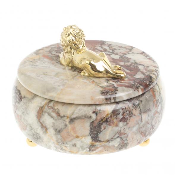 Шкатулка &amp;quot;Лев&amp;quot; из креноида 15х15х12 см 127153